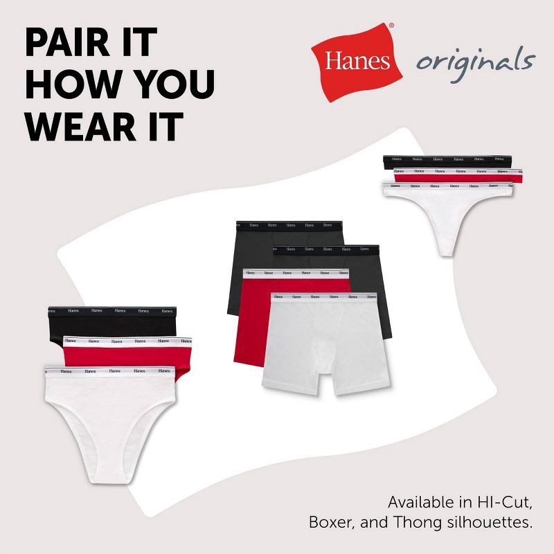 slide 6 of 7, Hanes Originals Women's 2pk Stretch Cotton Triangle Bralette MHT102 - Red/Gray S: Adjustable Straps, Unlined Cups, Back Hook Fastener, 2 ct