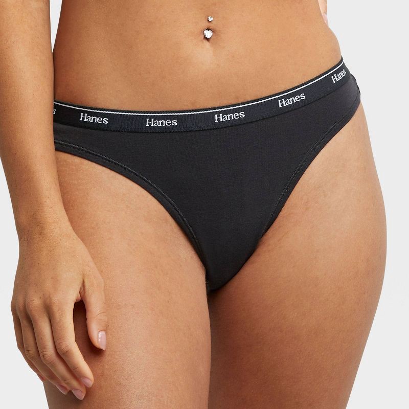 slide 4 of 6, Hanes Originals Women's 6pk Original Thong - Colors May Vary XXL, 6 ct