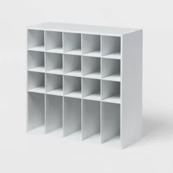 4 Tier Laminate Stackable Shoe Cubby White - Brightroom™: Shoe Rack Organizer, Holds 20 Pairs, Wood Laminate, Freestanding