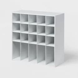 4 Tier Laminate Stackable Shoe Cubby White - Brightroom™: Shoe Rack Organizer, Holds 20 Pairs, Wood Laminate, Freestanding
