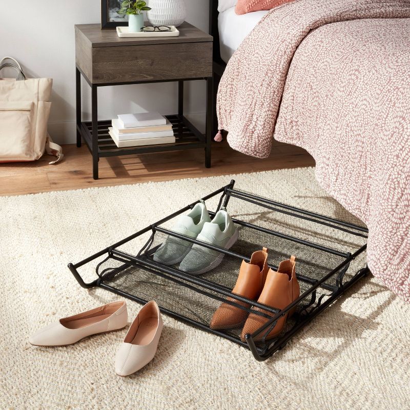 slide 2 of 3, Mesh Underbed Shoe Storage Black - Brightroom™, 1 ct