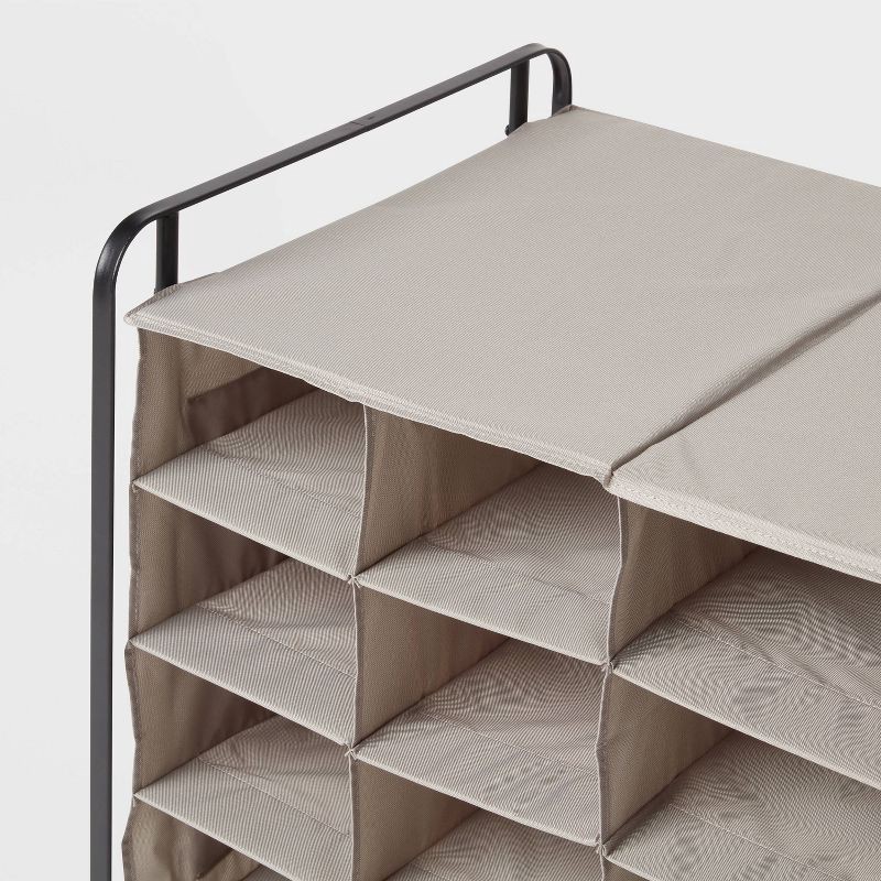 slide 3 of 3, 4 Tier Rolling Cubby Shoe Rack Gray - Brightroom™, 1 ct