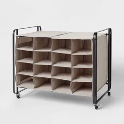 4 Tier Rolling Cubby Shoe Rack Gray - Brightroom™