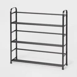 Small Space Metal Shoe Rack Black - Brightroom™: Steel Frame, Freestanding Shoe Organizer, Holds 9 Pairs, 29"x7"x29"