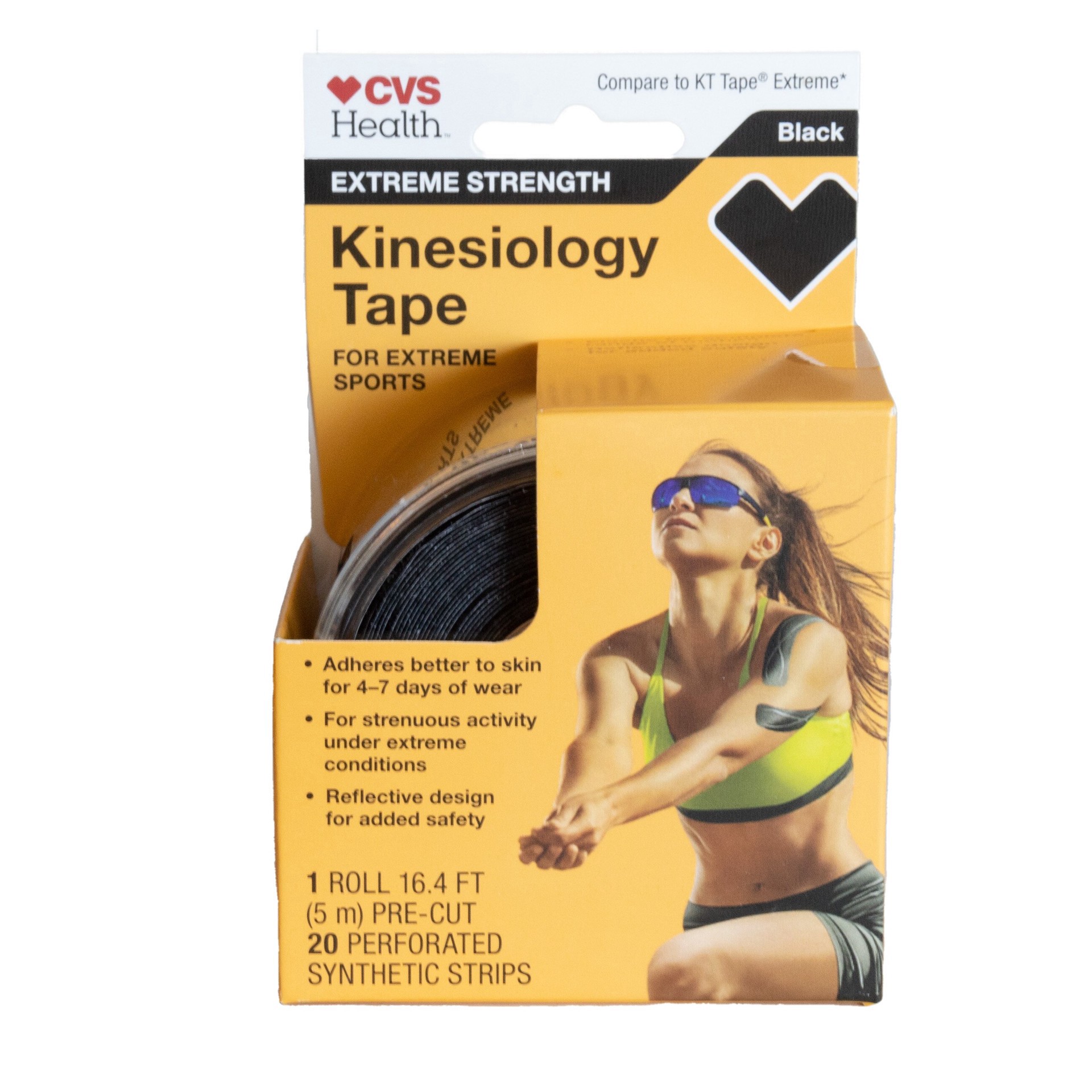slide 1 of 1, CVS Health Extreme Kinesiology Tape Black, 1 ct