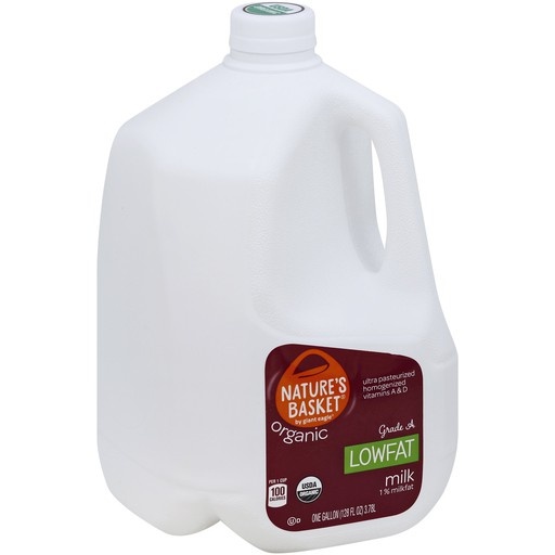 slide 1 of 1, Giant Eagle Nature's Basket Organic 1% Lowfat Milk, 1 gal