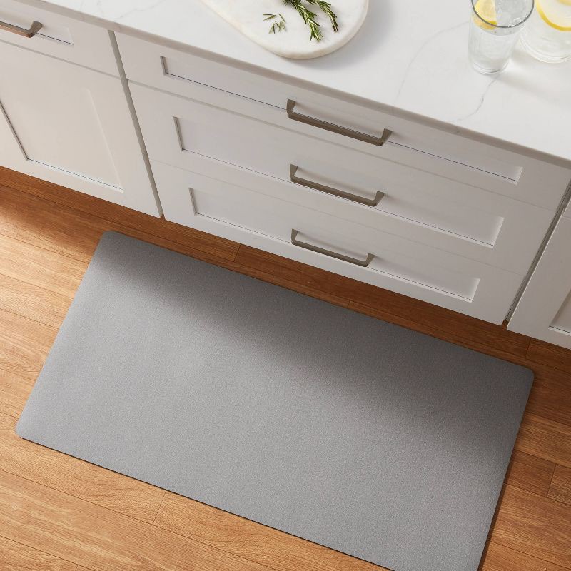 slide 2 of 7, 20" x 40" Low Profile Charmed Manor Patterned Polyurethane Kitchen Mat with Foam Rubber Backing Gray - Threshold™, 1 ct