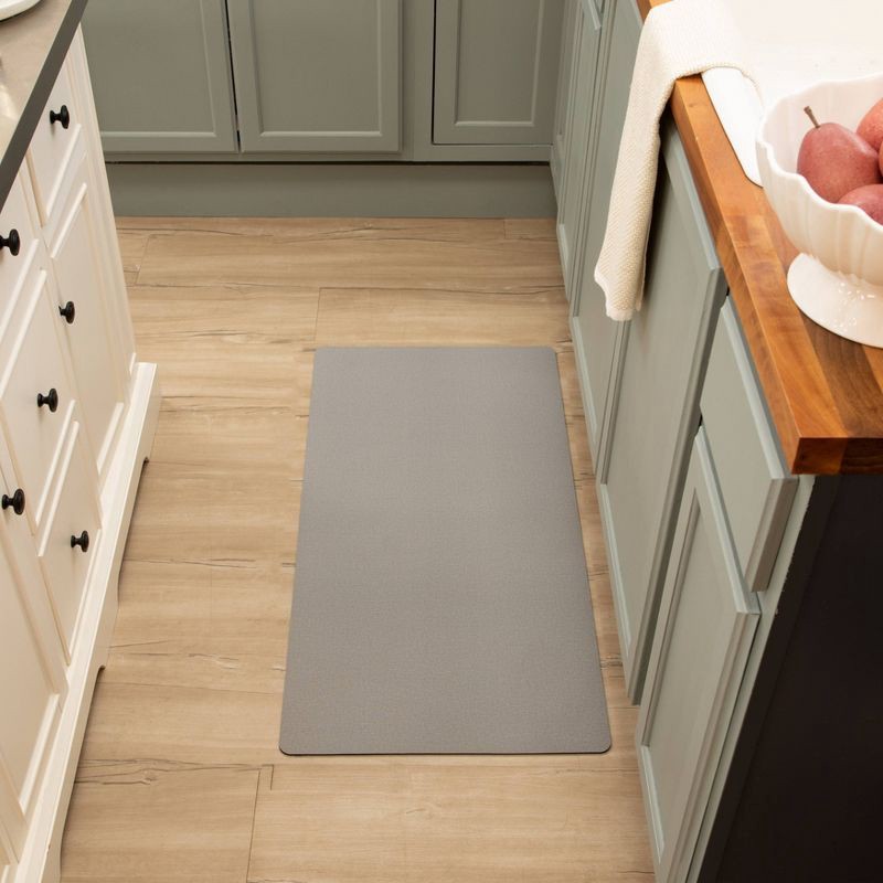 slide 5 of 7, 20" x 40" Low Profile Charmed Manor Patterned Polyurethane Kitchen Mat with Foam Rubber Backing Gray - Threshold™, 1 ct