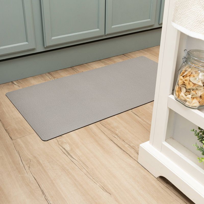 slide 6 of 7, 20" x 40" Low Profile Charmed Manor Patterned Polyurethane Kitchen Mat with Foam Rubber Backing Gray - Threshold™, 1 ct