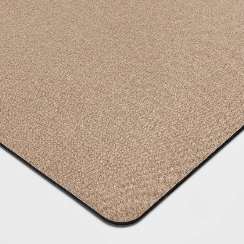 slide 3 of 7, 20" x 40" Low Profile Charmed Manor Patterned Polyurethane Kitchen Mat with Foam Rubber Backing Beige - Threshold™, 1 ct