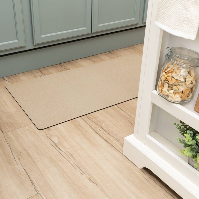 slide 6 of 7, 20" x 40" Low Profile Charmed Manor Patterned Polyurethane Kitchen Mat with Foam Rubber Backing Beige - Threshold™, 1 ct