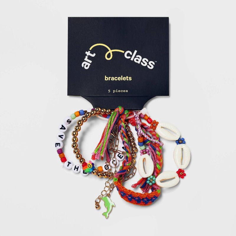 Girls' 5pk 'Save the Ocean' Bracelet Set - art class 5 ct | Shipt