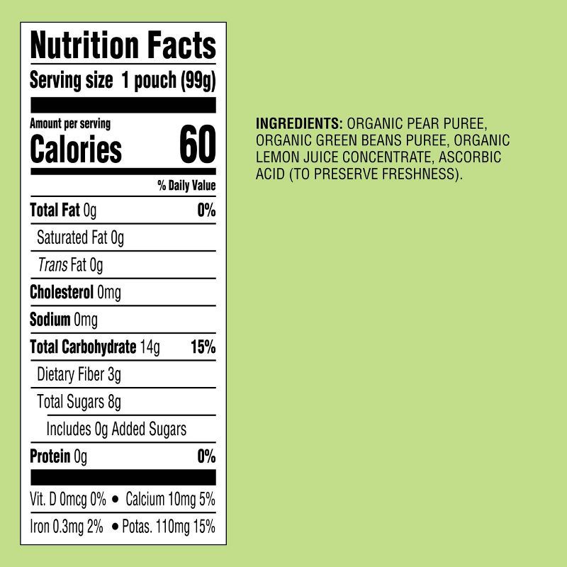 slide 4 of 4, Organic Pear Green Beans Baby Food Pouch - 3.5oz - Good & Gather™, 3.5 oz
