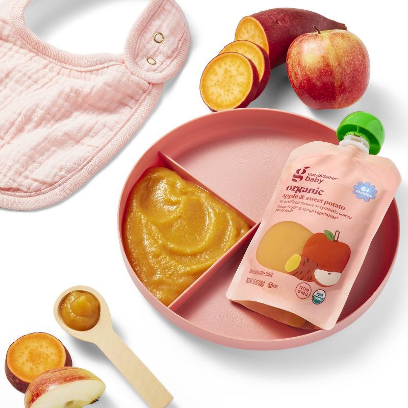slide 3 of 4, Organic Apple Sweet Potato Baby Food Pouch - 3.5oz - Good & Gather™, 3.5 oz