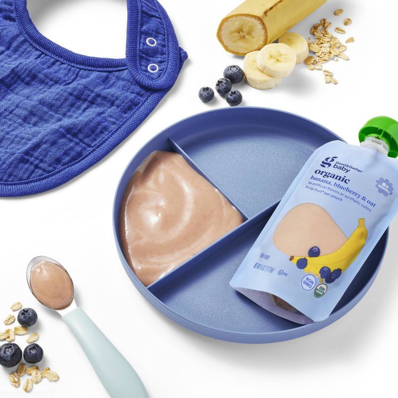 slide 3 of 4, Organic Banana Blueberry Oat Baby Food Pouch - 4oz - Good & Gather™, 4 oz