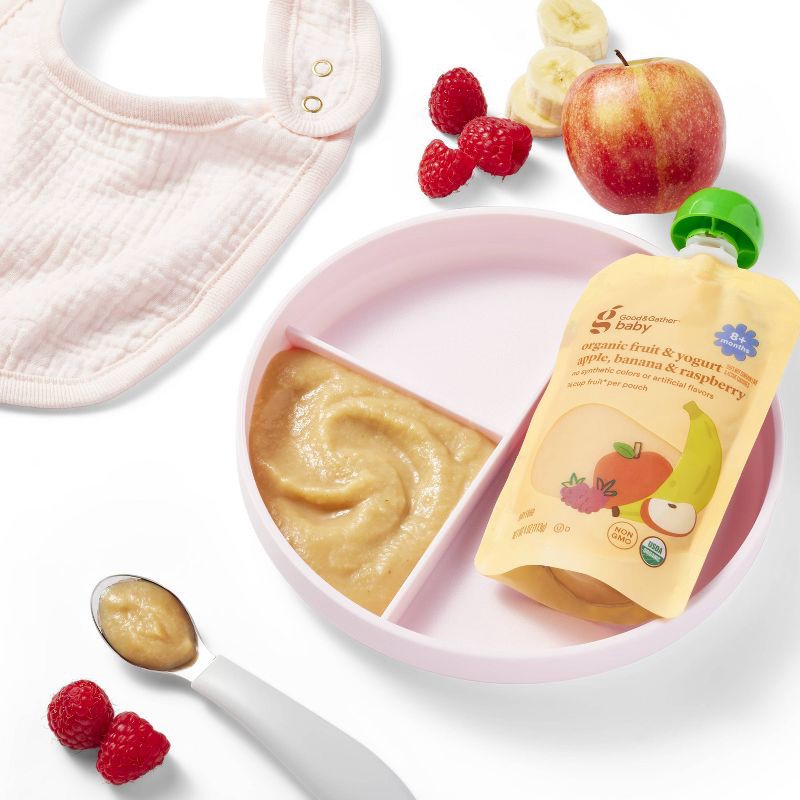 slide 3 of 4, Organic Apple Banana Raspberry Yogurt Baby Food Pouch - 4oz - Good & Gather™, 4 oz