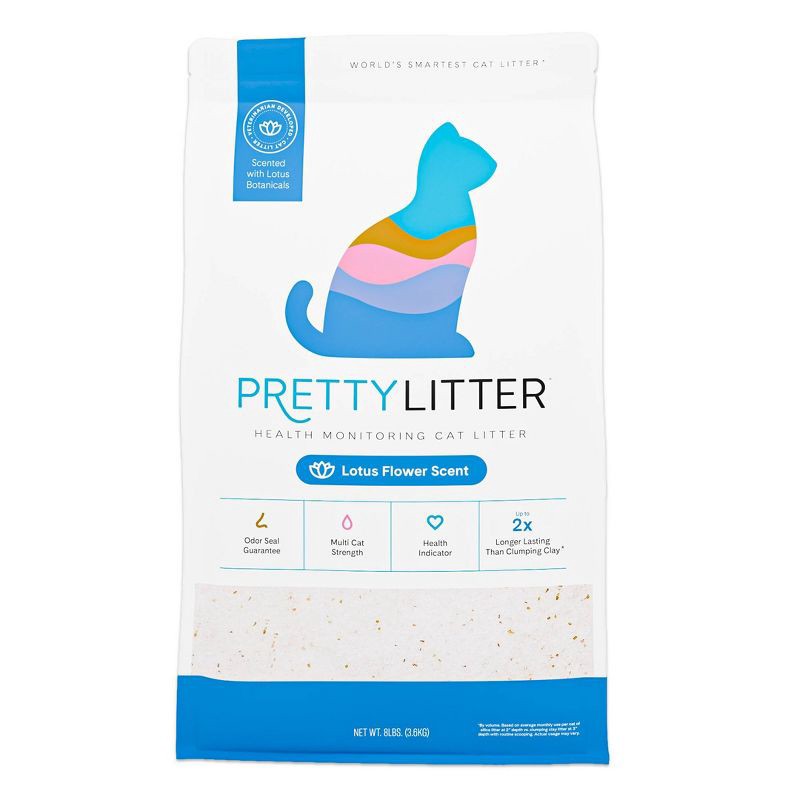 slide 1 of 10, PrettyLitter Lotus Flower Cat Litter - 8lbs, 8 lb