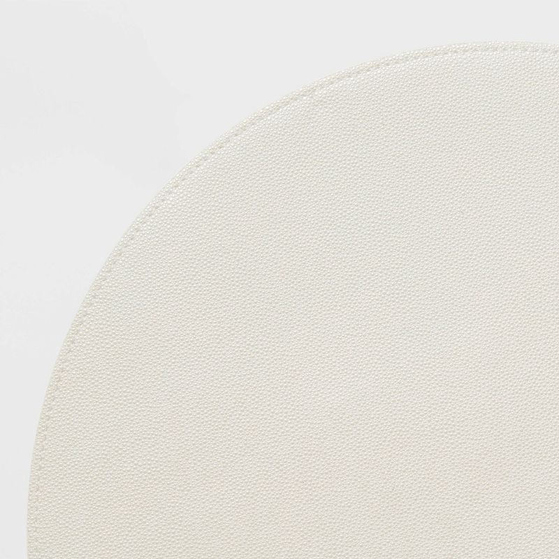 slide 4 of 4, 15" Round Pebble Faux Leather Charger Ivory - Threshold™, 1 ct