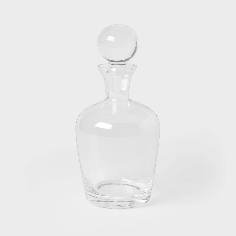 slide 1 of 3, Liquor Glass Decanter with Stopper Clear - Threshold™: Wine Decanter, Dishwasher-Safe, Cadmium-Free, 24oz Capacity, 24 oz