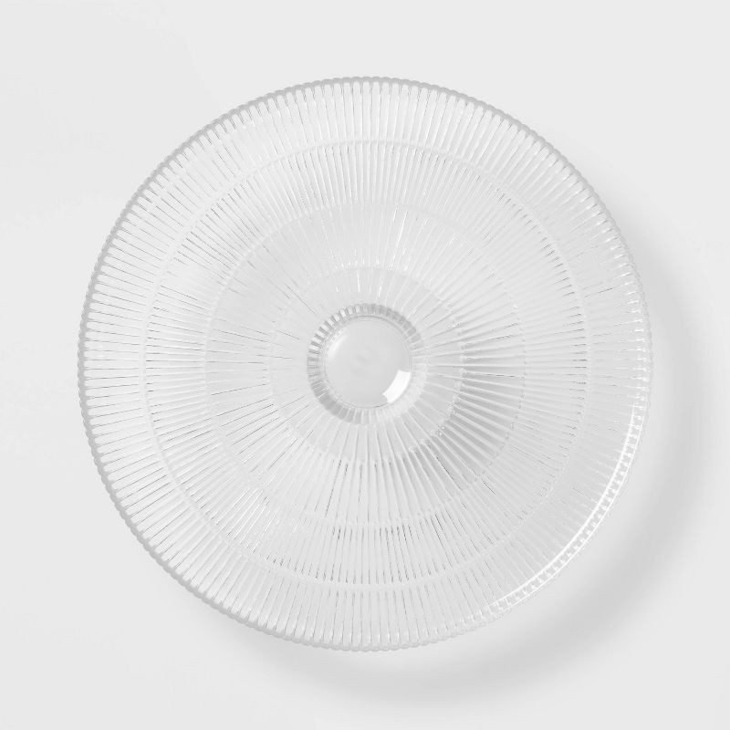 slide 3 of 4, Ribbed Large Glass Cake Stand Clear - Threshold™: Handcrafted Round Dessert & Serving Stand, Dishwasher-Safe, 1 ct