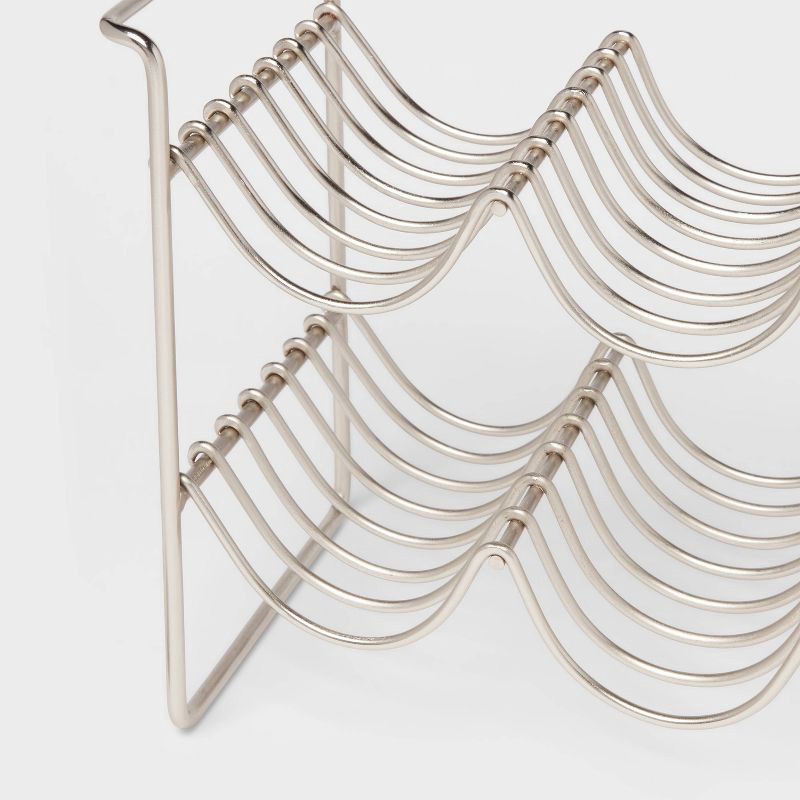slide 3 of 3, 6 Bottles Metal Wire Wine Rack Brushed Nickel - Threshold™, 6 ct