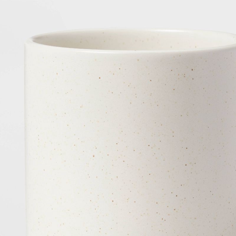 slide 3 of 3, Camwood Collection Stoneware Utensil Holder Cream - Threshold™: Kitchen Utensil Storage, Dishwasher-Safe, Hand Crafted, 1 ct
