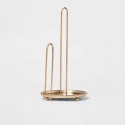 Delavan Collection Metal Wire Paper Towel Holder Gold - Threshold™: Gold Kitchen Accessories, Napkin Holder, Freestanding