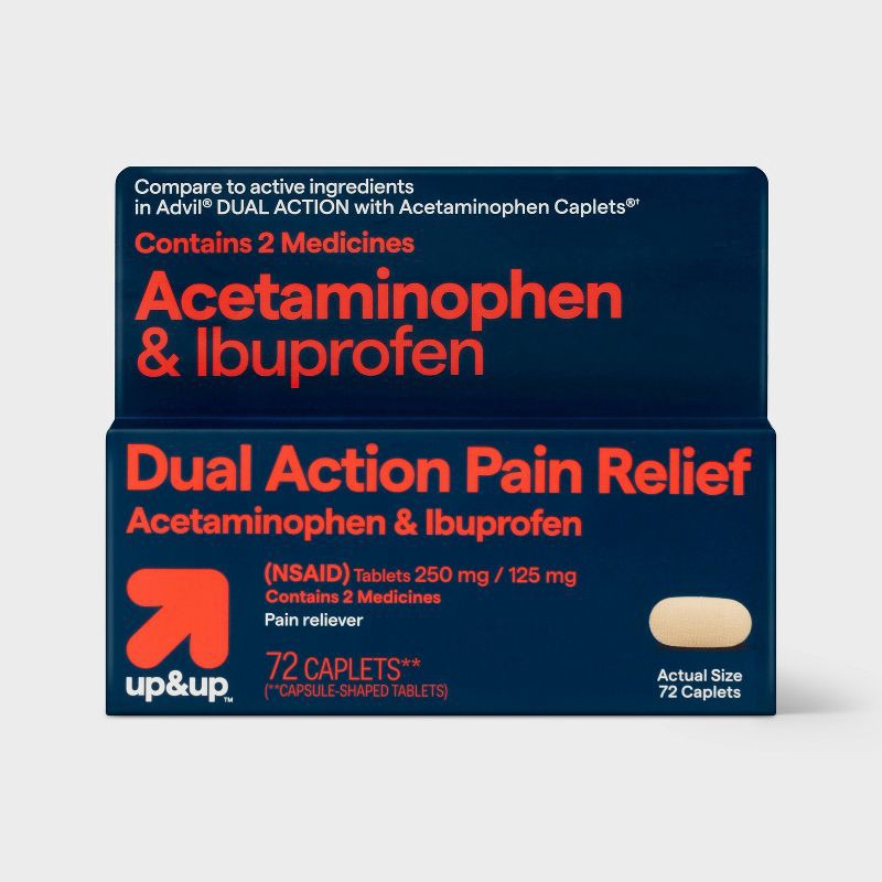 slide 1 of 4, Acetaminophen Pain Reliever Caplet - 72ct - up&up™, 72 ct