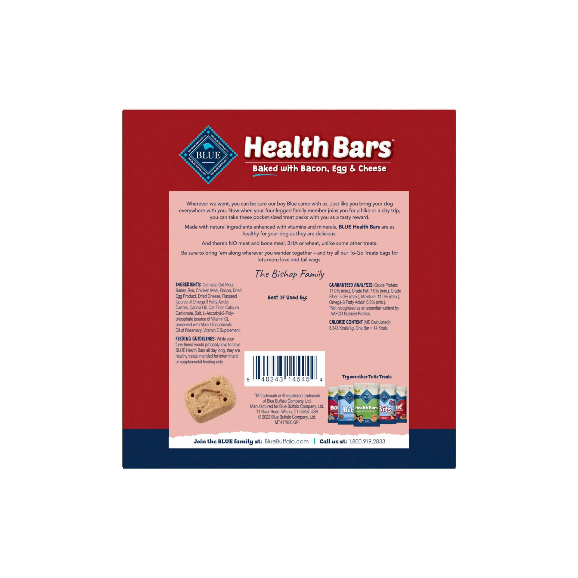 slide 2 of 3, Blue Buffalo Health Bar with Bacon To Go Dog Treat - 12ct, 12 ct