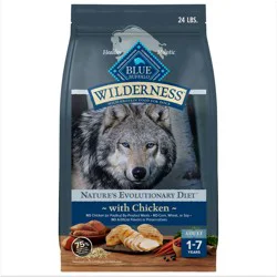 Blue Buffalo Wilderness High Protein Natural Adult Dry Dog Food with Chicken Flavor - 24lbs