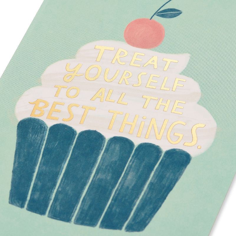 slide 5 of 5, American Greetings Birthday Card All the Best Cupcake Design Includes Envelope, 1 ct