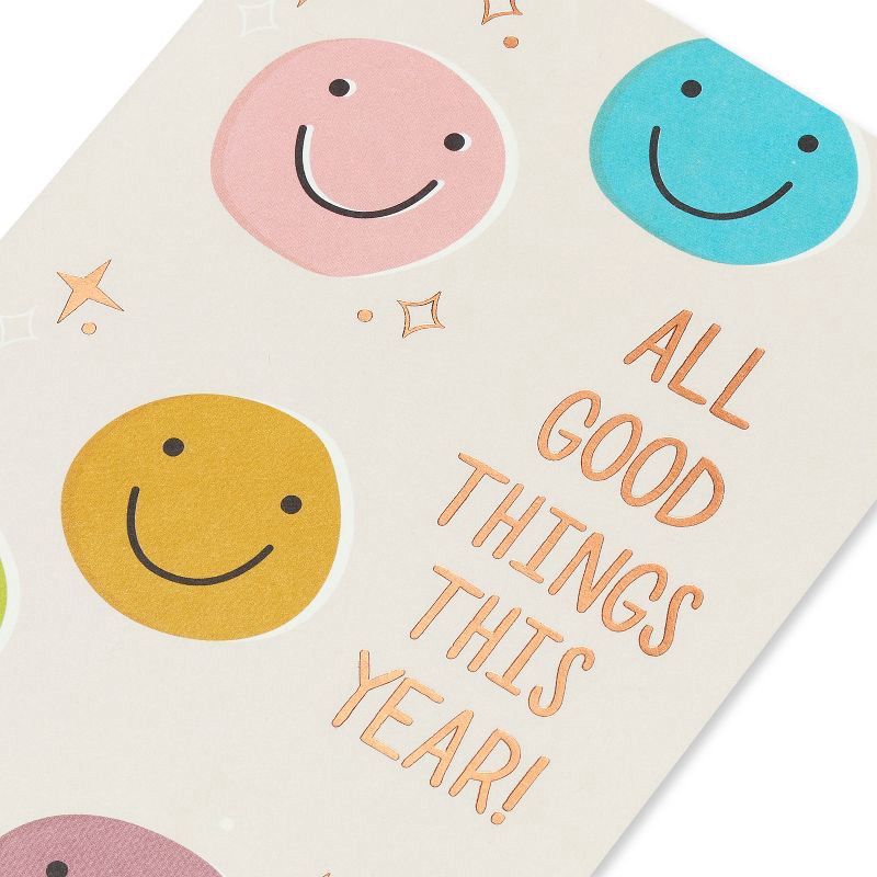 slide 5 of 5, American Greetings Birthday Card All Good Things Smiley Faces Includes Envelope, 1 ct