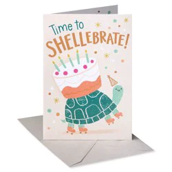 American Greetings Birthday Card Time to Shellebrate Cute Turtle Includes Envelope