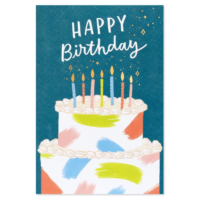 slide 4 of 5, American Greetings Birthday Card Happy Birthday to You Birthday Cake with Candles Includes Envelope, 1 ct
