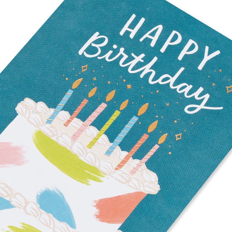 slide 5 of 5, American Greetings Birthday Card Happy Birthday to You Birthday Cake with Candles Includes Envelope, 1 ct