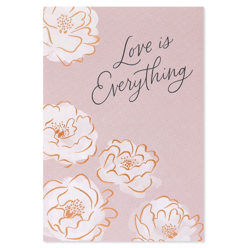 slide 4 of 5, 'Love is Everything' Wedding Card: Carlton Cards, Greeting Card for Wedding, Bridal Shower, Anniversary, Multicolored, 1 ct