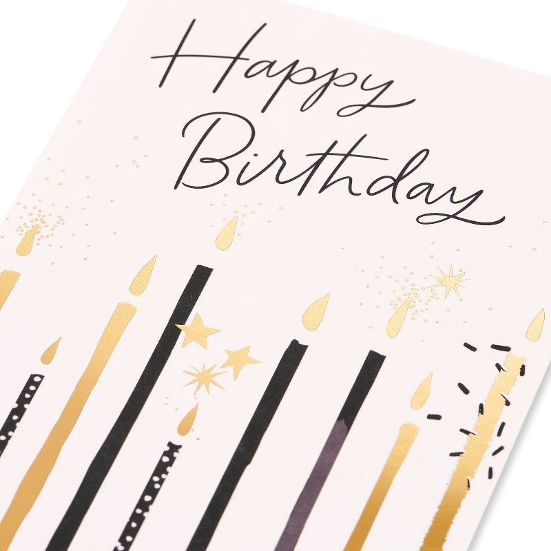 slide 5 of 6, American Greetings Birthday Card More Than You Could Wish For Black and Gold Candles Includes Envelope, 1 ct