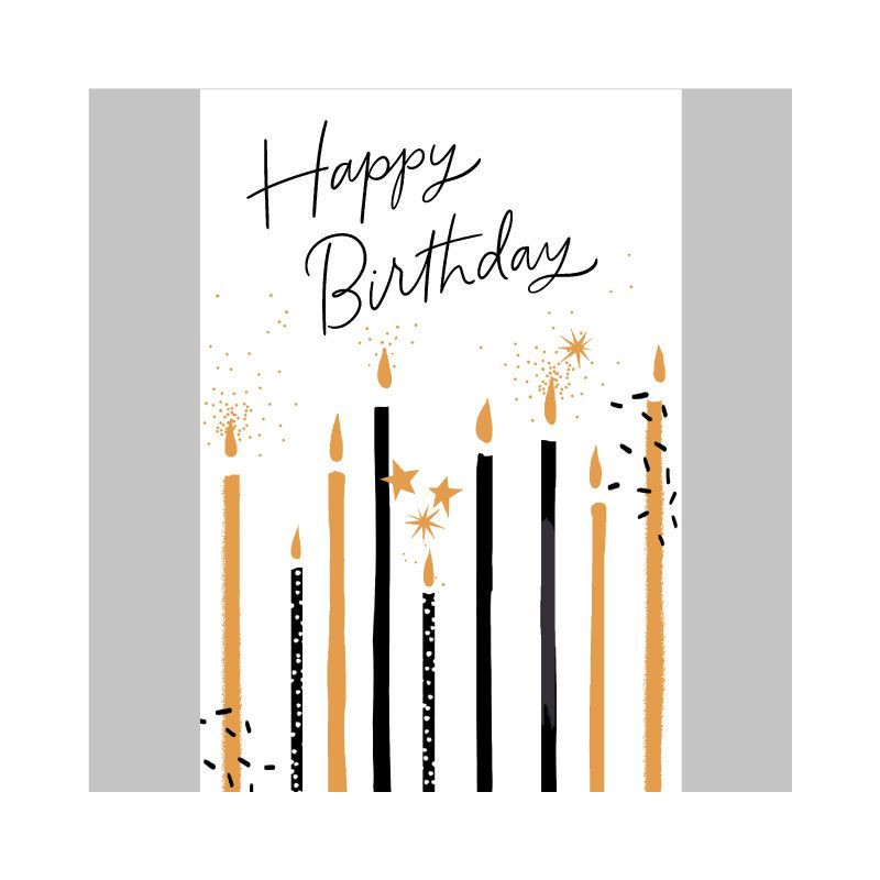 slide 6 of 6, American Greetings Birthday Card More Than You Could Wish For Black and Gold Candles Includes Envelope, 1 ct