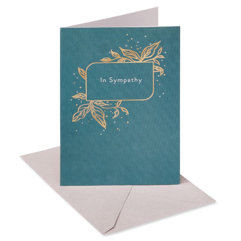 slide 1 of 5, 'Thinking of You' Sympathy Card: Carlton Cards, Condolences, Vertical Fold, Multicolored, 6.75" x 4.625", Typography Design, 1 ct