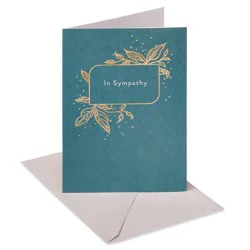 'Thinking of You' Sympathy Card: Carlton Cards, Condolences, Vertical Fold, Multicolored, 6.75" x 4.625", Typography Design