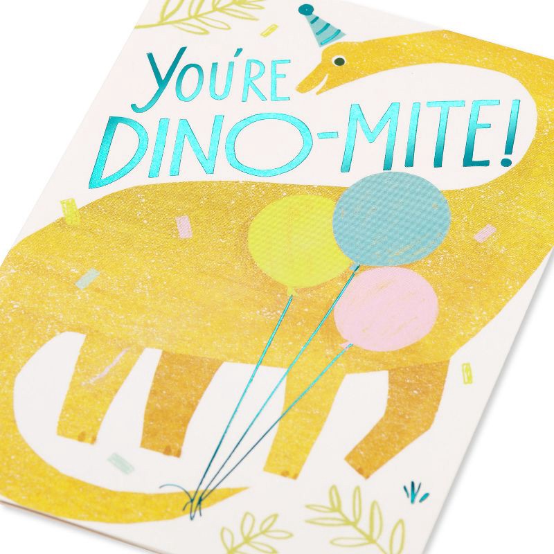 slide 5 of 5, American Greetings Kids' Birthday Card Dino-Mite Dinosaur Includes Envelope, 1 ct