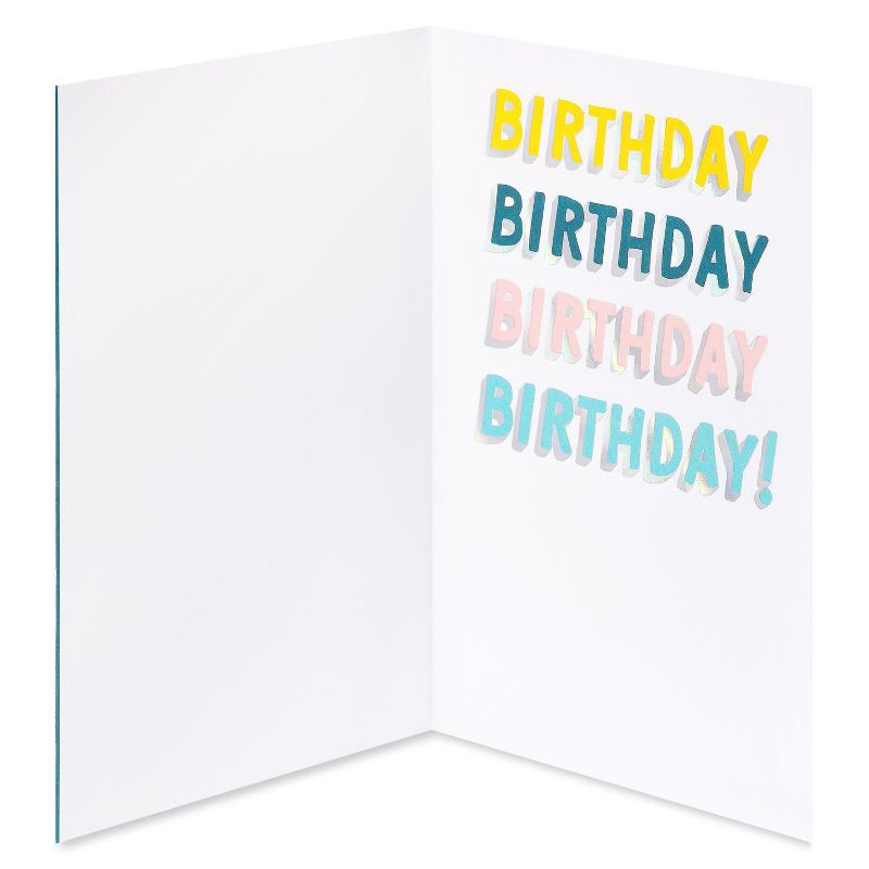 slide 2 of 5, American Greetings Birthday Card 'Happy Happy Happy Birthday' Lettering Includes Envelope, 1 ct