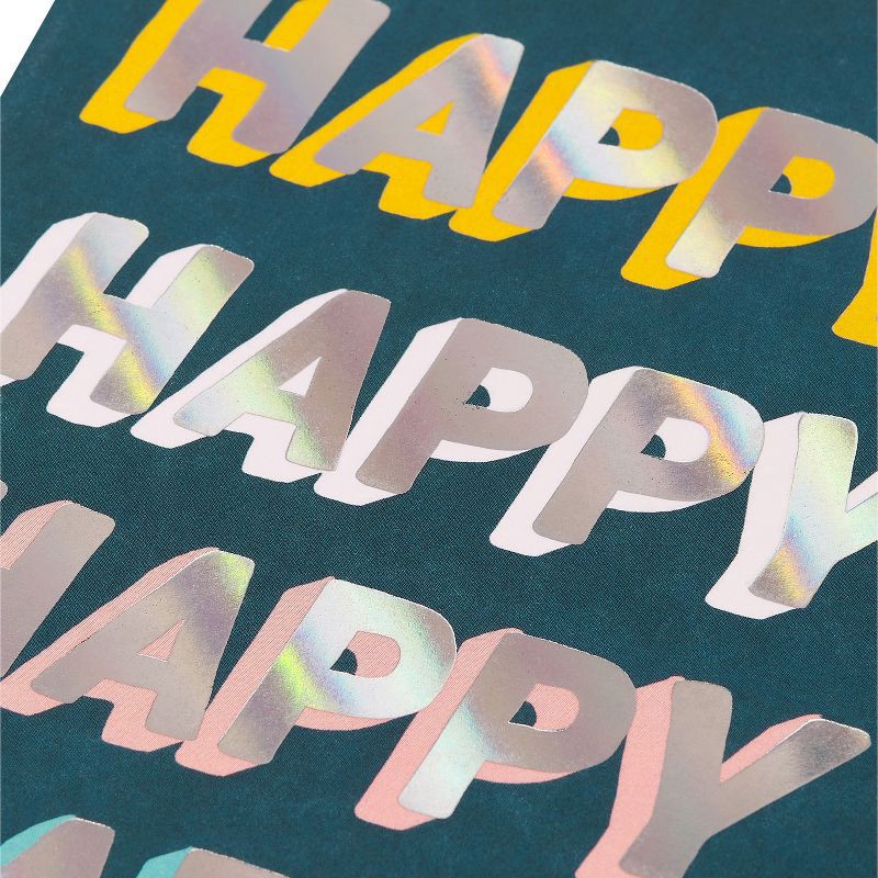 slide 5 of 5, American Greetings Birthday Card 'Happy Happy Happy Birthday' Lettering Includes Envelope, 1 ct