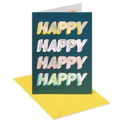 American Greetings Birthday Card 'Happy Happy Happy Birthday' Lettering Includes Envelope