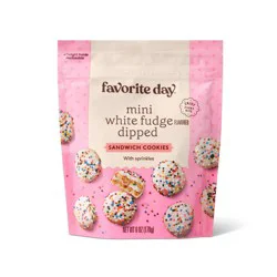 Mini White Fudge Dipped Sandwich Cookies - 6oz - Favorite Day™