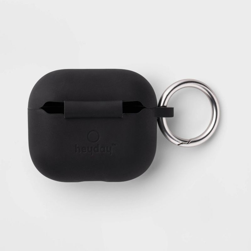 slide 3 of 3, AirPods (3rd Generation) Silicone Case with Clip - heyday™ Black with Silver, 1 ct