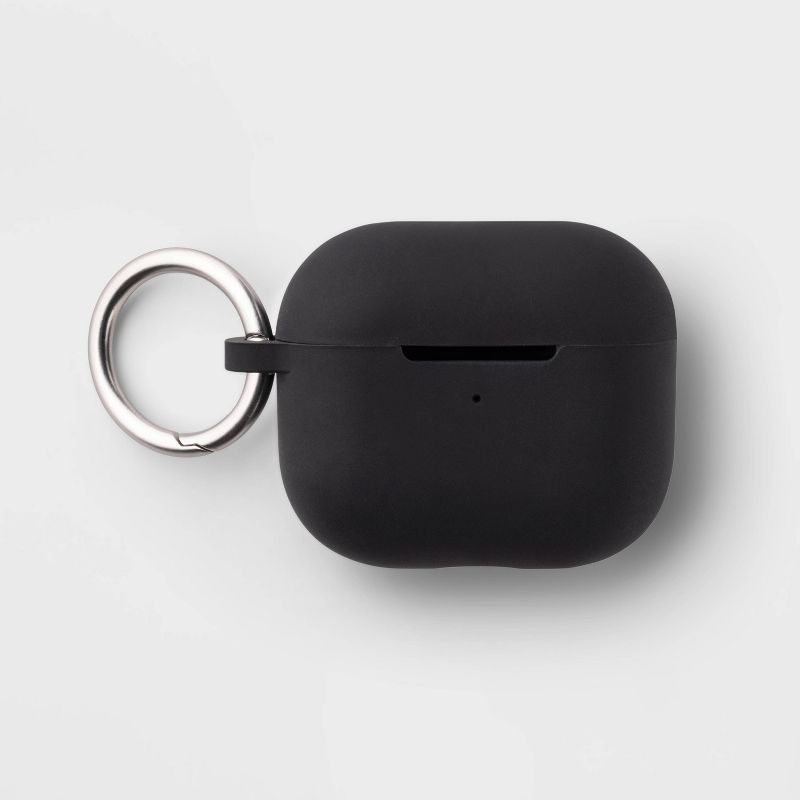 slide 1 of 3, AirPods (3rd Generation) Silicone Case with Clip - heyday™ Black with Silver, 1 ct