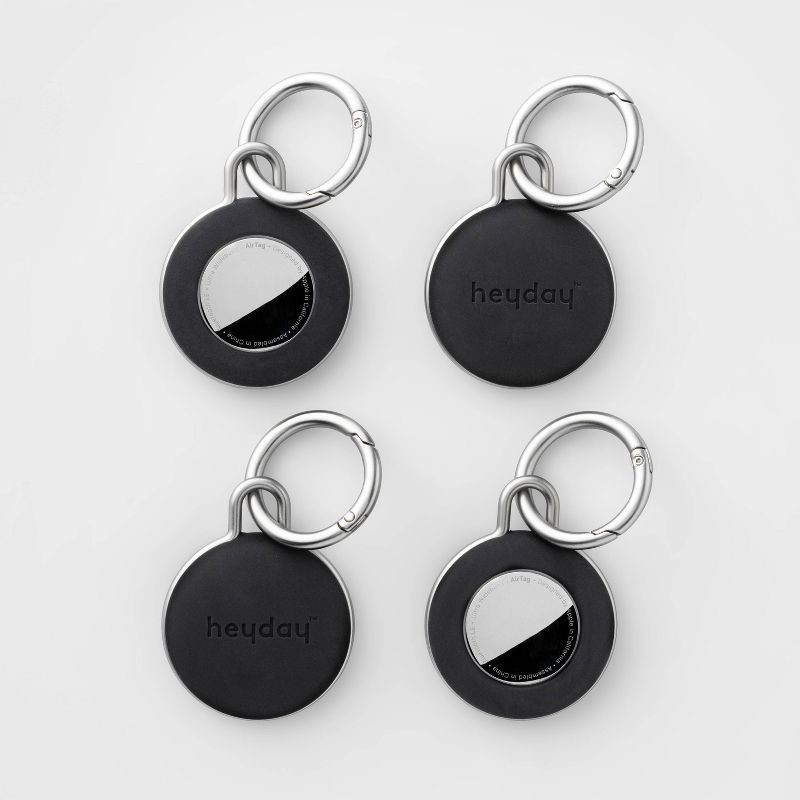 slide 2 of 4, AirTag 4pk Silicone Keychain - heyday™ Black, 4 ct