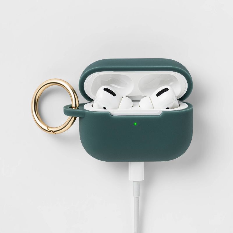 slide 2 of 3, AirPods Pro (1/2 Generation) Silicone Airpods Case with Clip - heyday™, 1 ct