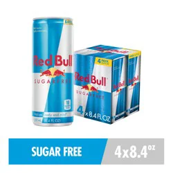 Red Bull Energy Drink, Sugarfree, 4 Pack